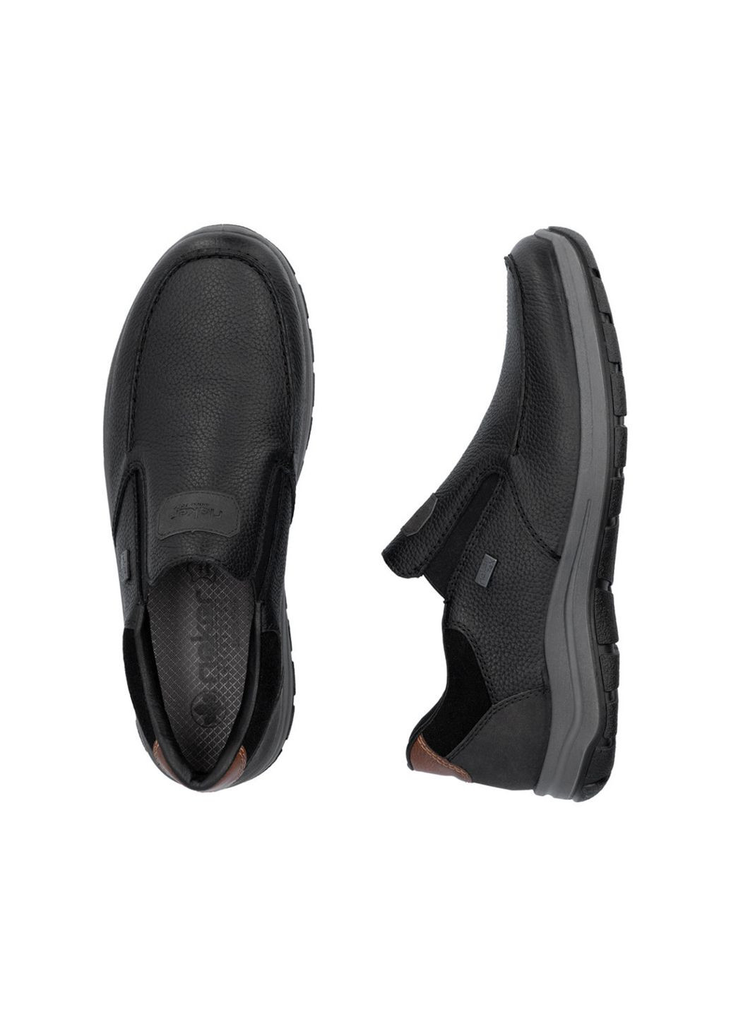 Черные туфли мужские комфорт 03651-00 Rieker