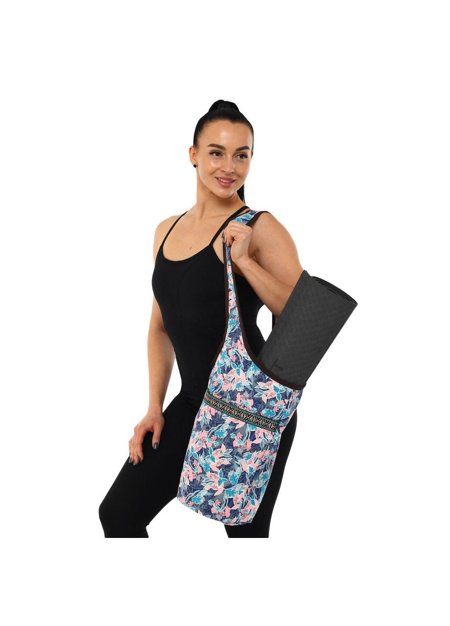 Сумка для йоги через плечо Yoga bag KINDFOLK (размер 33х84см, полиэстер, хлопок, розово ) SP-Sport (361433604)