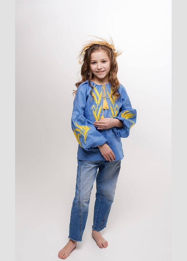 Блакитна вишиванка для дівчинки vishivano4ka 952-6 бавовна, льон (307061182)