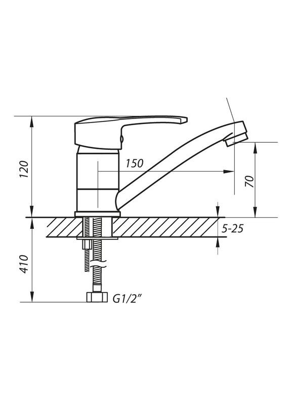 Змішувач для умивальника PAN-B 135 з зручним дизайном Zerix (362493631)