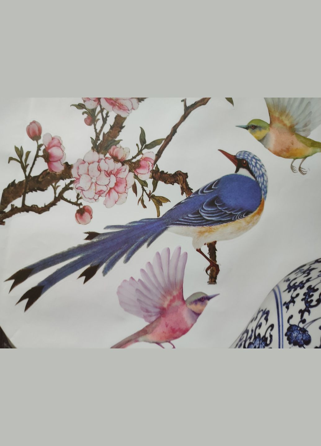 Наклейки в салон красоты на стены Ваза возле ветки с птицами (лист 60 х 90 см) Б428 No Brand (302242891)