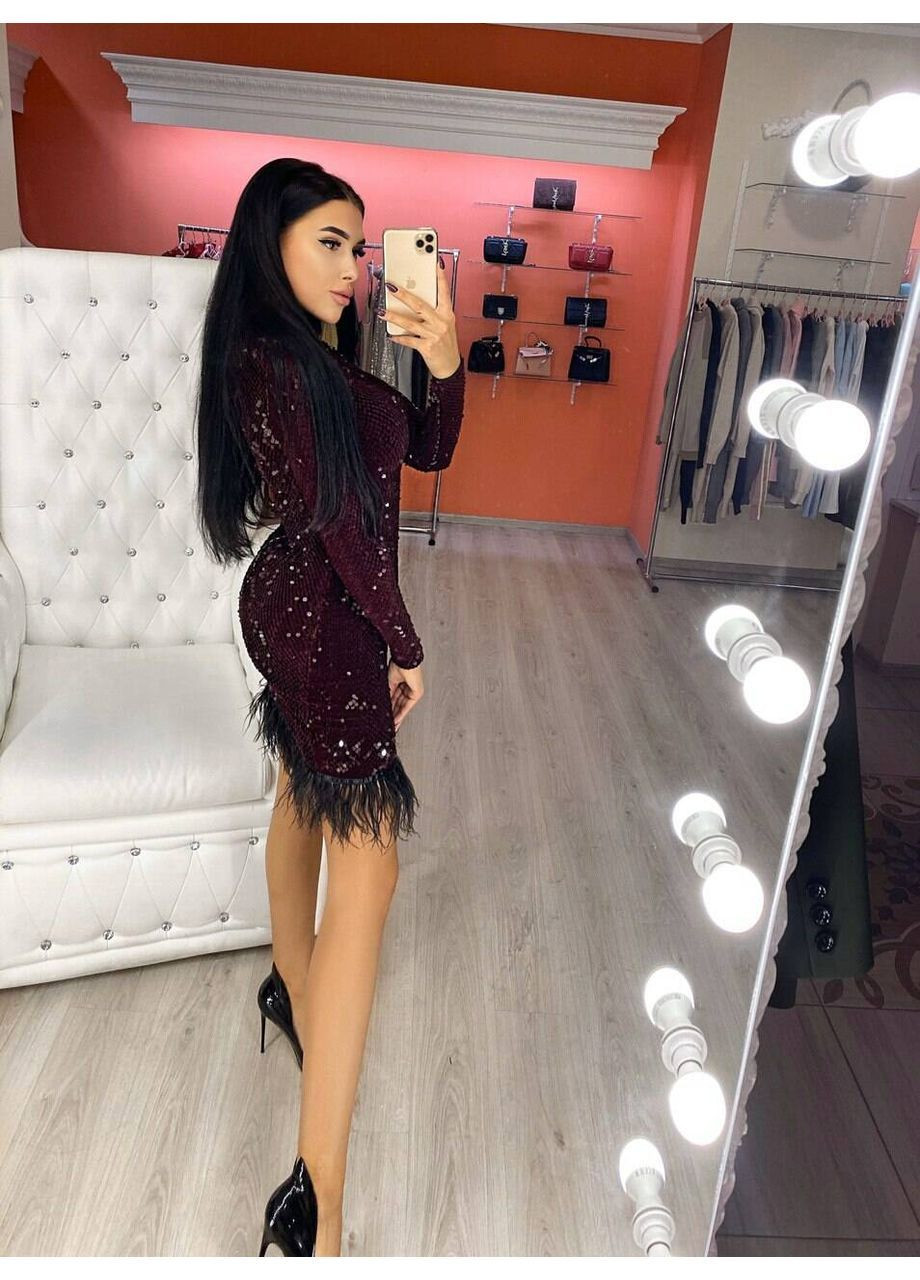 Темно-червона сукня keisy lux марсала milirud