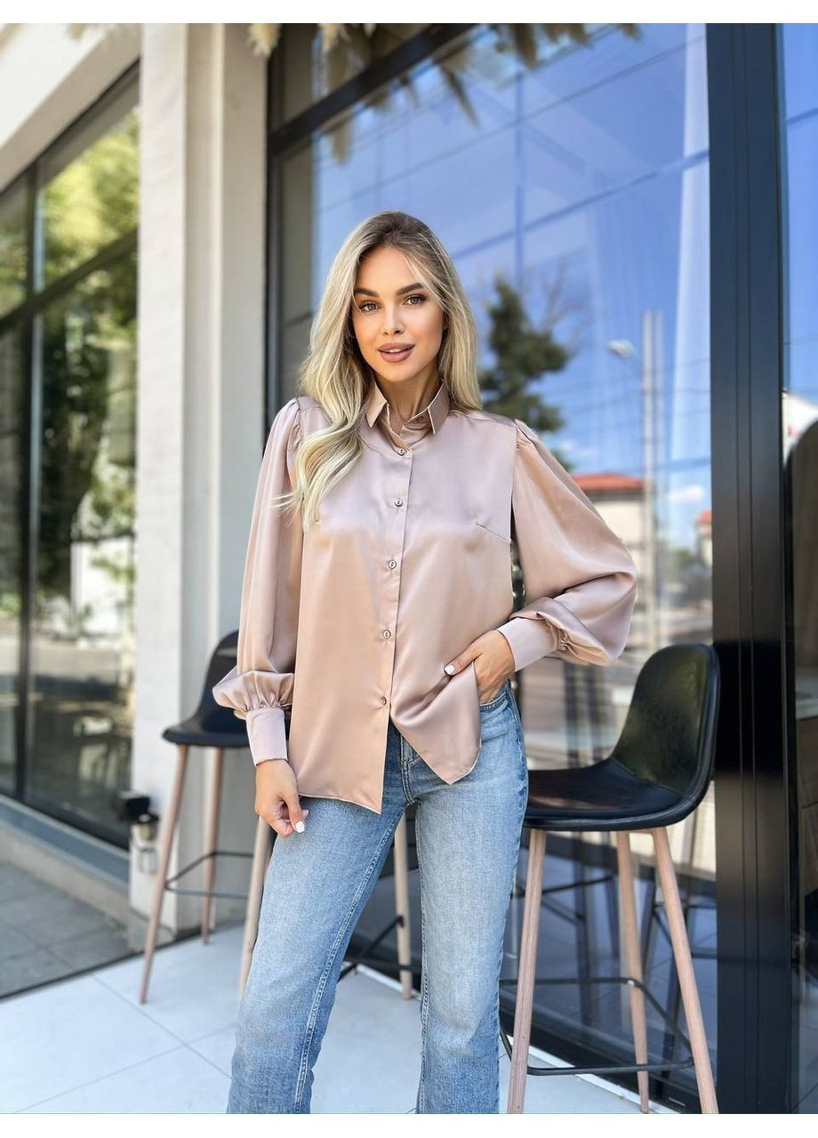 Кавова блуза жіноча однотонна Style Point