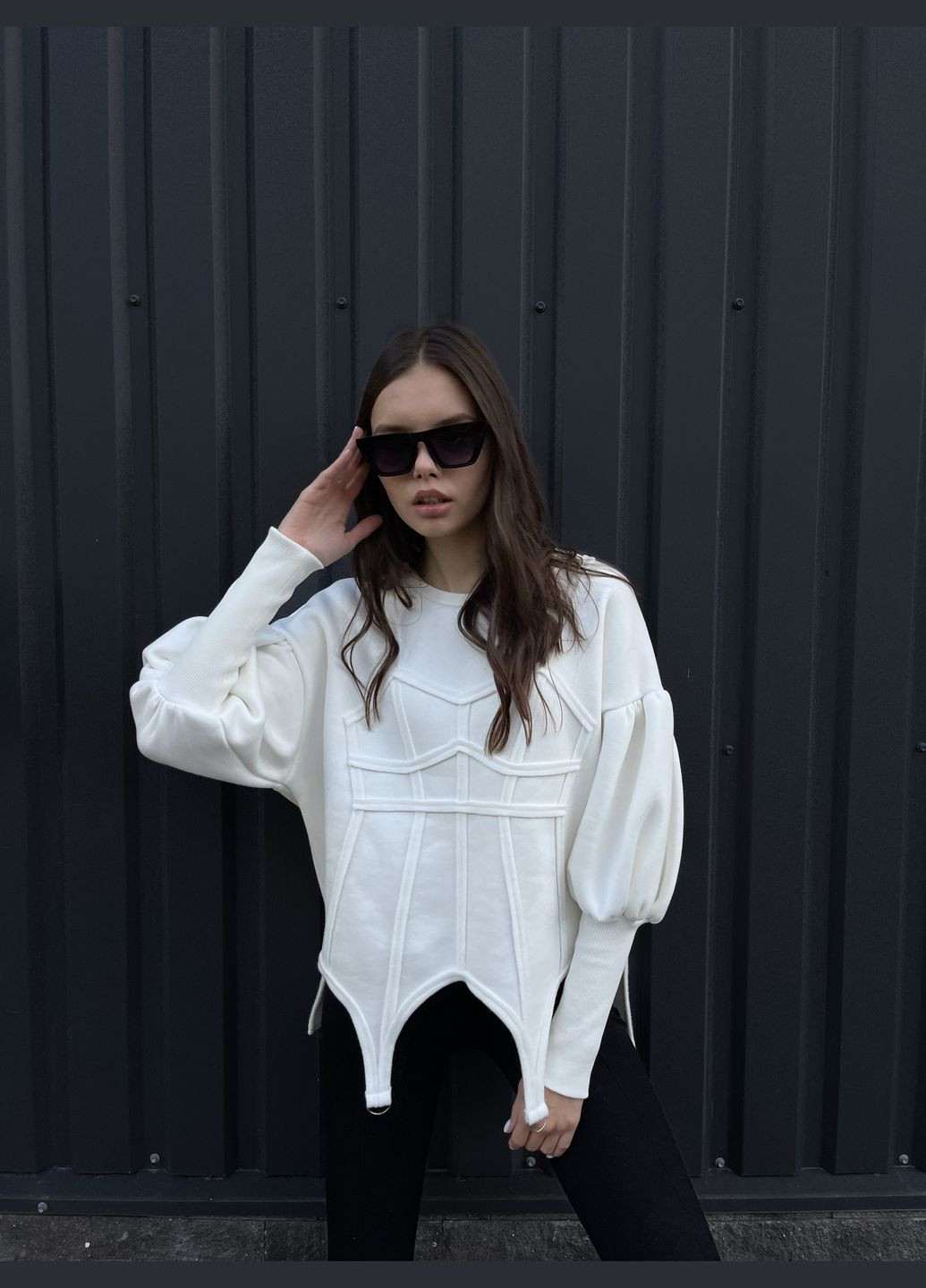 Молочный свитшот корсет ease (322247849)