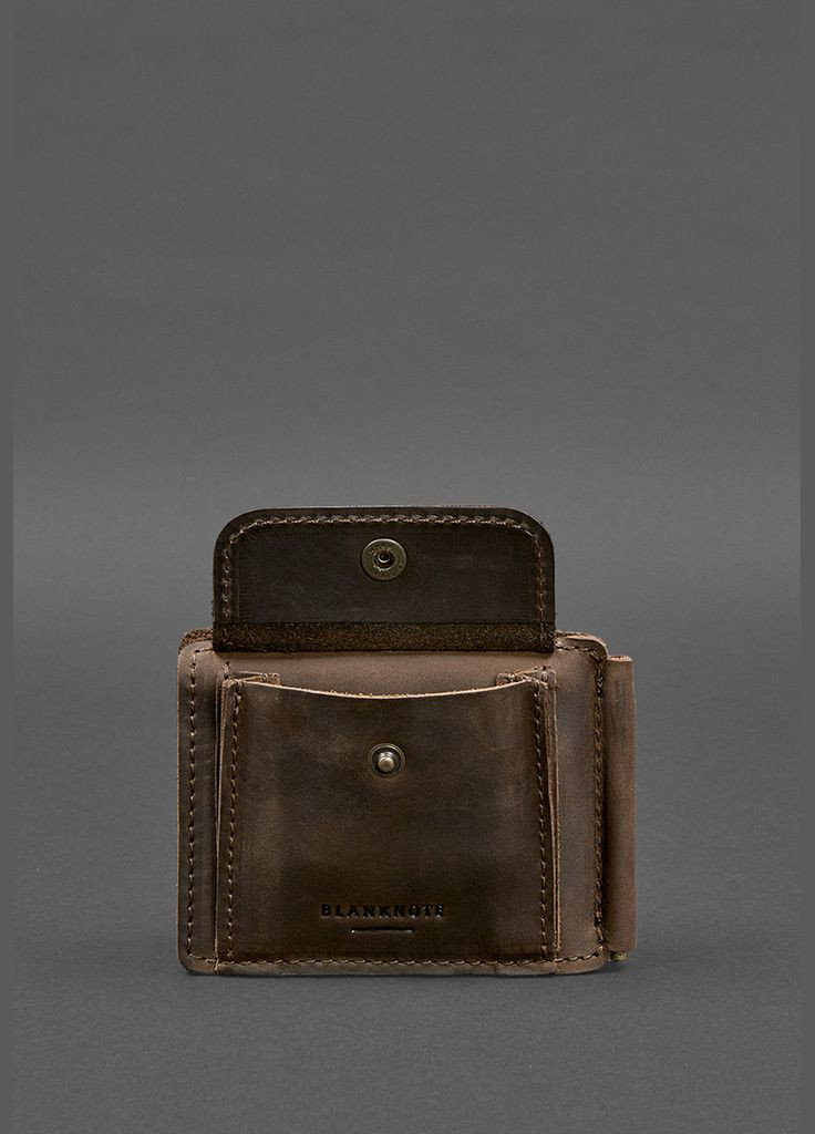 Шкіряне портмоне 13.0 затискач темно-коричневе Crazy Horse (A-028204) BlankNote (328444530)