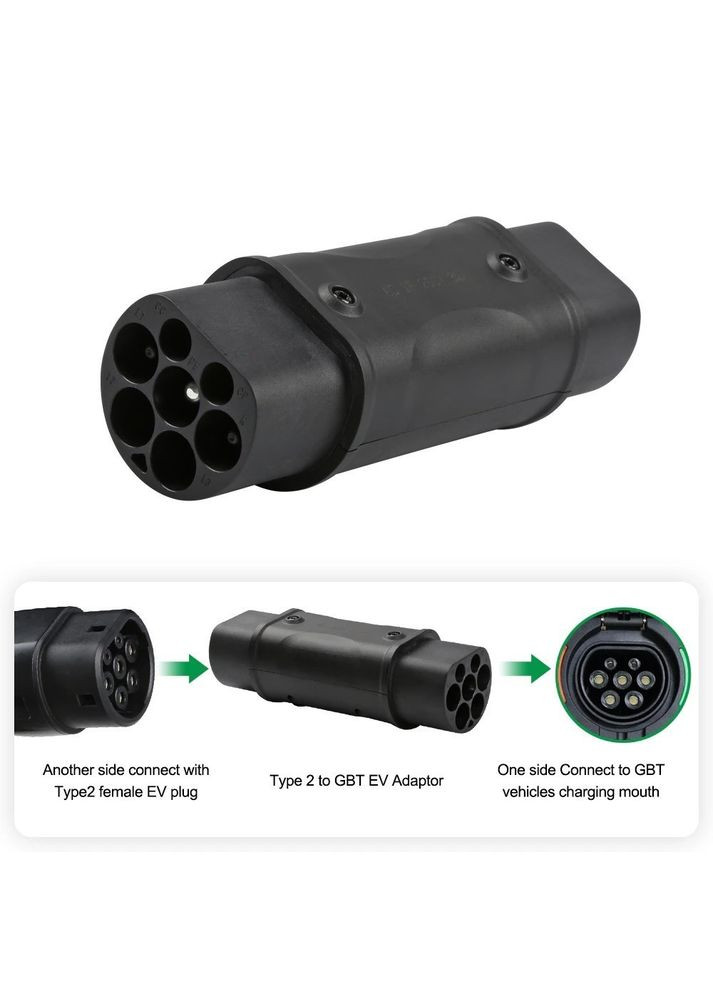 Адаптер Перехідник Type 2 - Type GB-T (Mennekes IEC 62196-2 - Type GB-T) Black (343050570) Bluefield (349844351)
