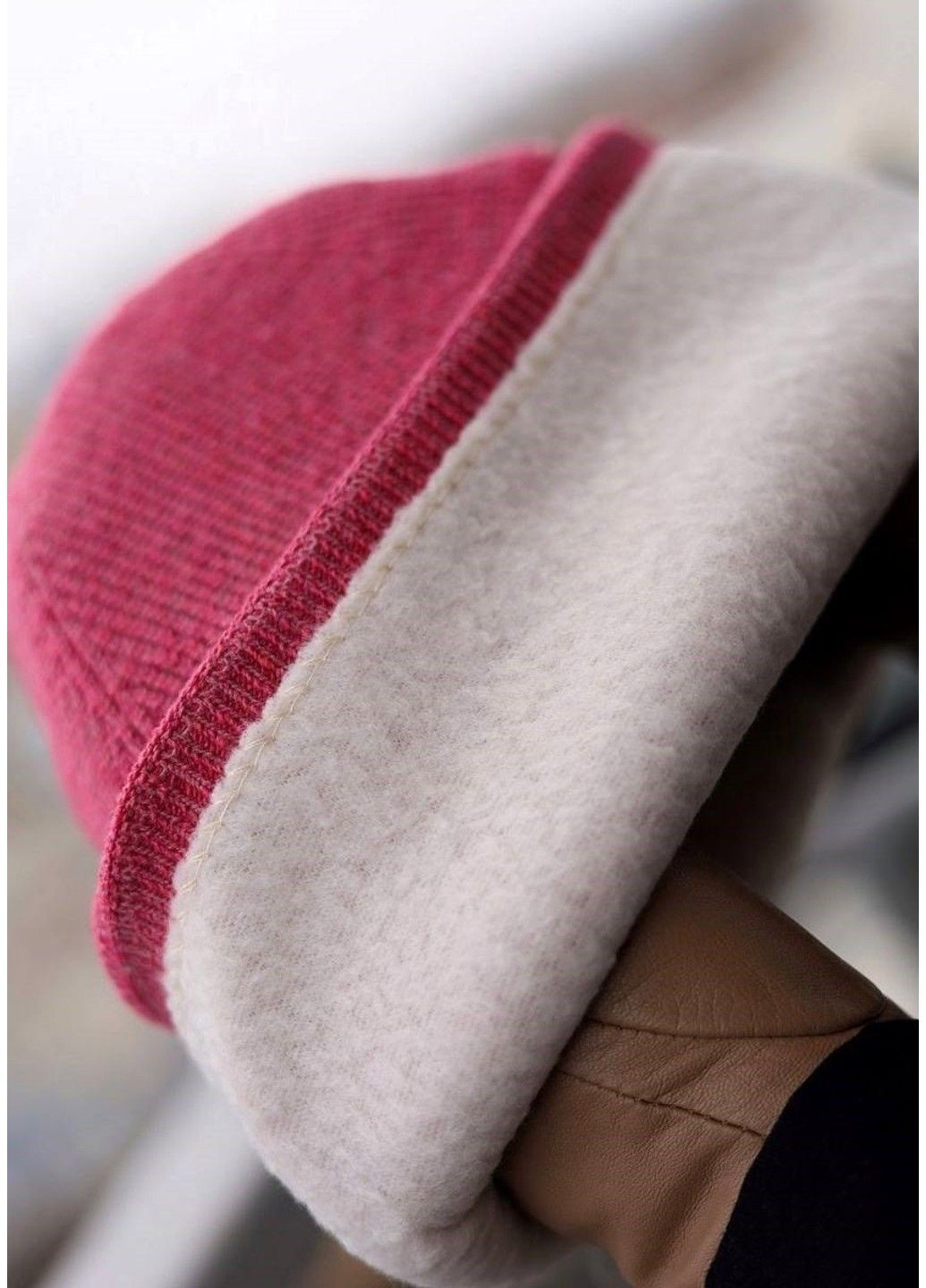 Шапка жіноча біні малинова Fashion (306442603)