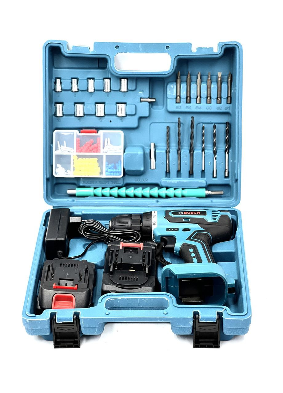 Профессиональный шуруповерт TSR24-2LI (24V 6Ah Li-Ion) с набором бит сверл головок гибкий вал АКМ Шуруповерт Бош Bosch (368682178)