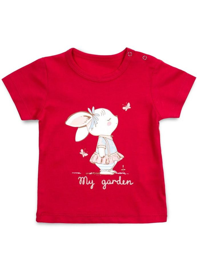 Фуксиновая демисезонная футболка детская с зайчиком (57853-98g-fuchsia) Bimini