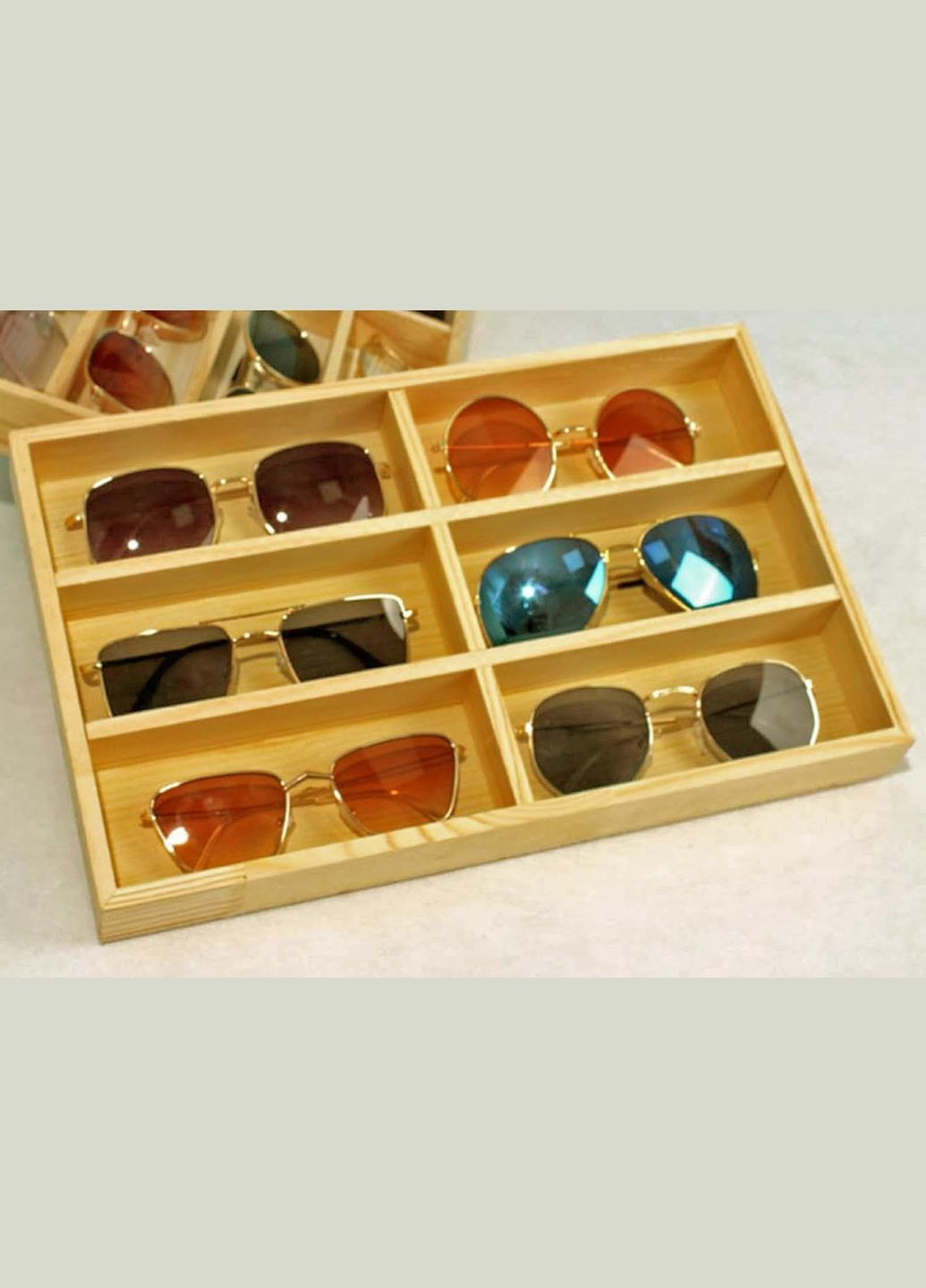 Органайзер для окулярів з дерева Ольтарі 6 каррі (ОЧК-606503) No Brand (328076384)