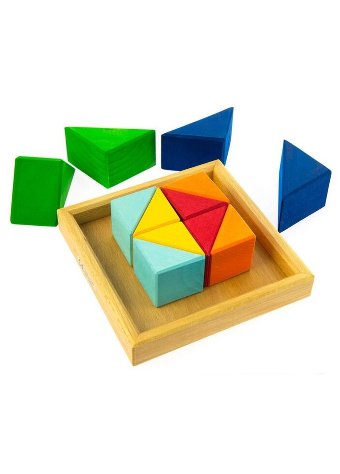 Конструктор дерев'яний Різнокольоровий трикутник (NIC523345) NIC (281426024)
