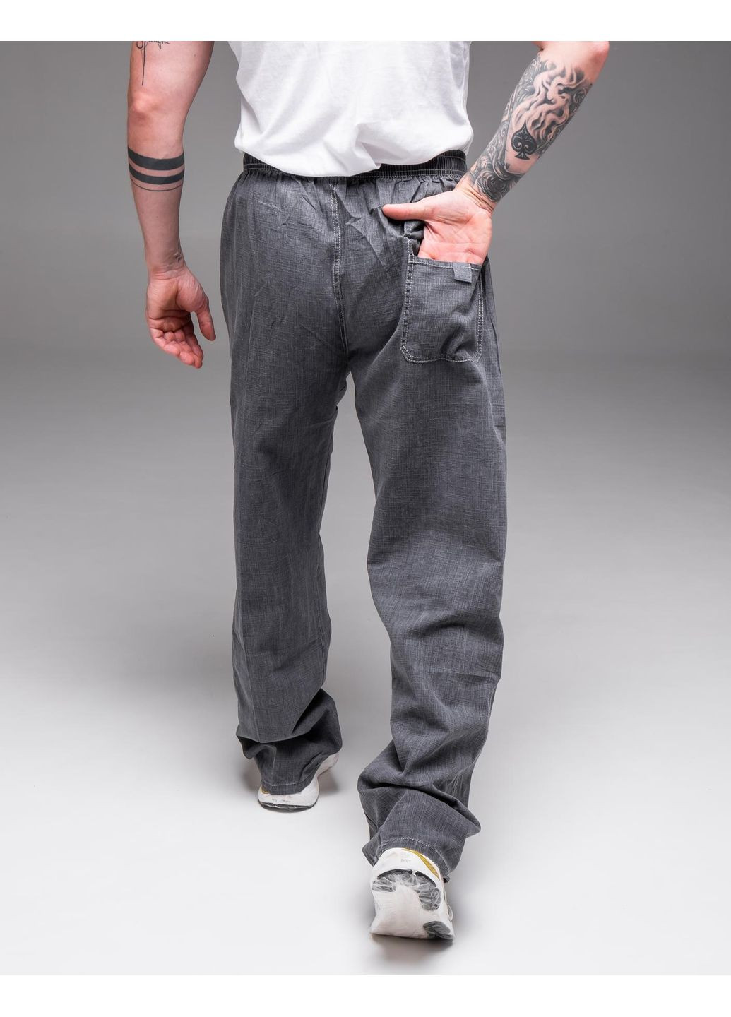 Темно-серые повседневный демисезонные прямые брюки No Brand