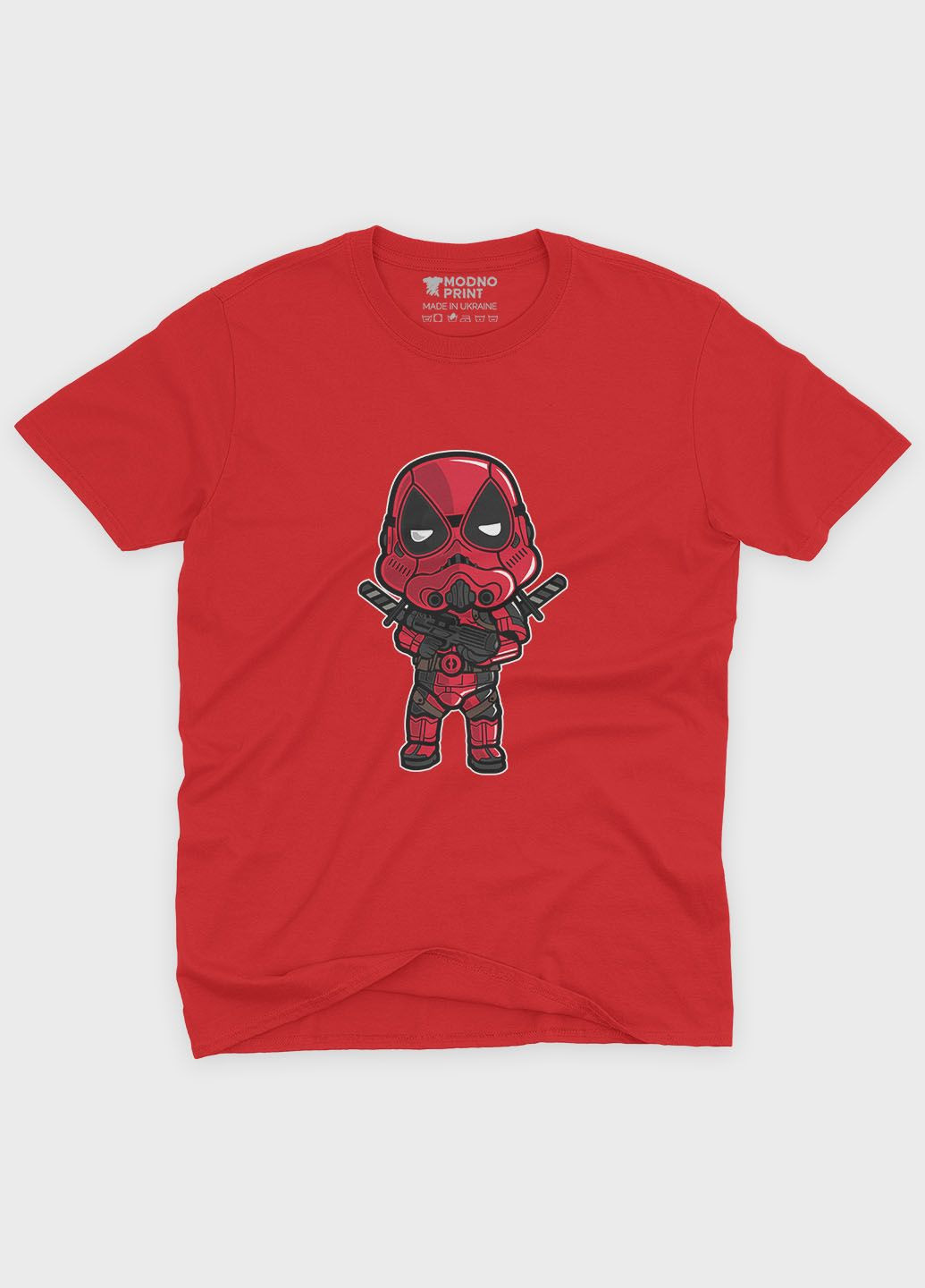 Червона демісезонна футболка для хлопчика з принтом антигероя - дедпул (ts001-1-sre-006-015-017-b) Modno