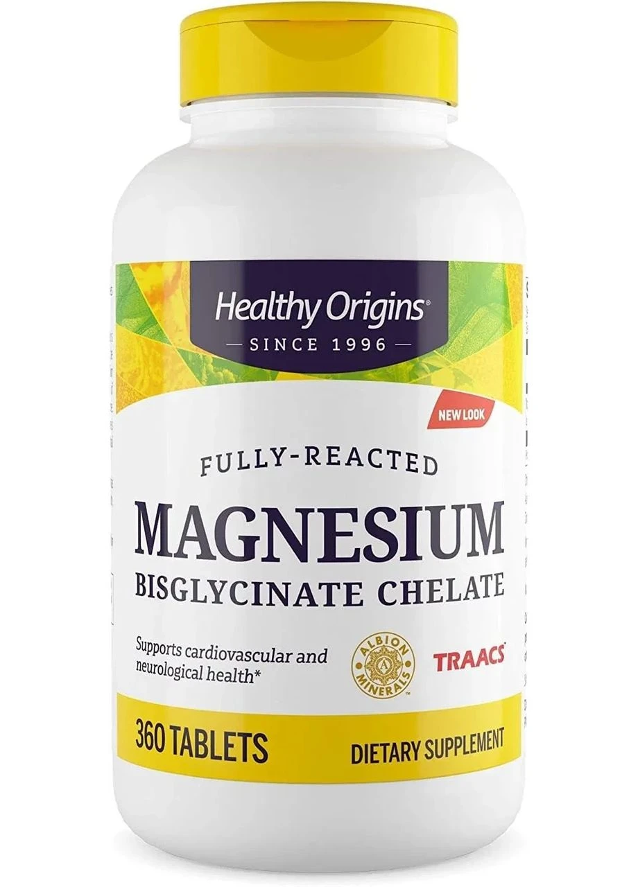 Магній бісгліцинат хелат 200 мг Magnesium Bisglycinate ChelateHealthy Origins, 360 таблеток Healthy Origins (361116119)