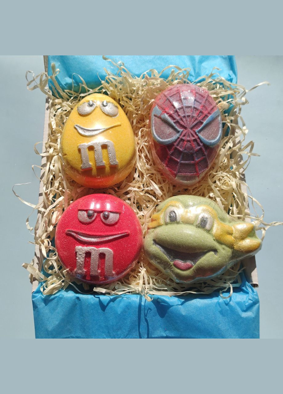 Подарочный набор бомбочек "Пенная Лига" на 4 Spa, подарок для мальчиков для принятия ванн No Brand (340461966)