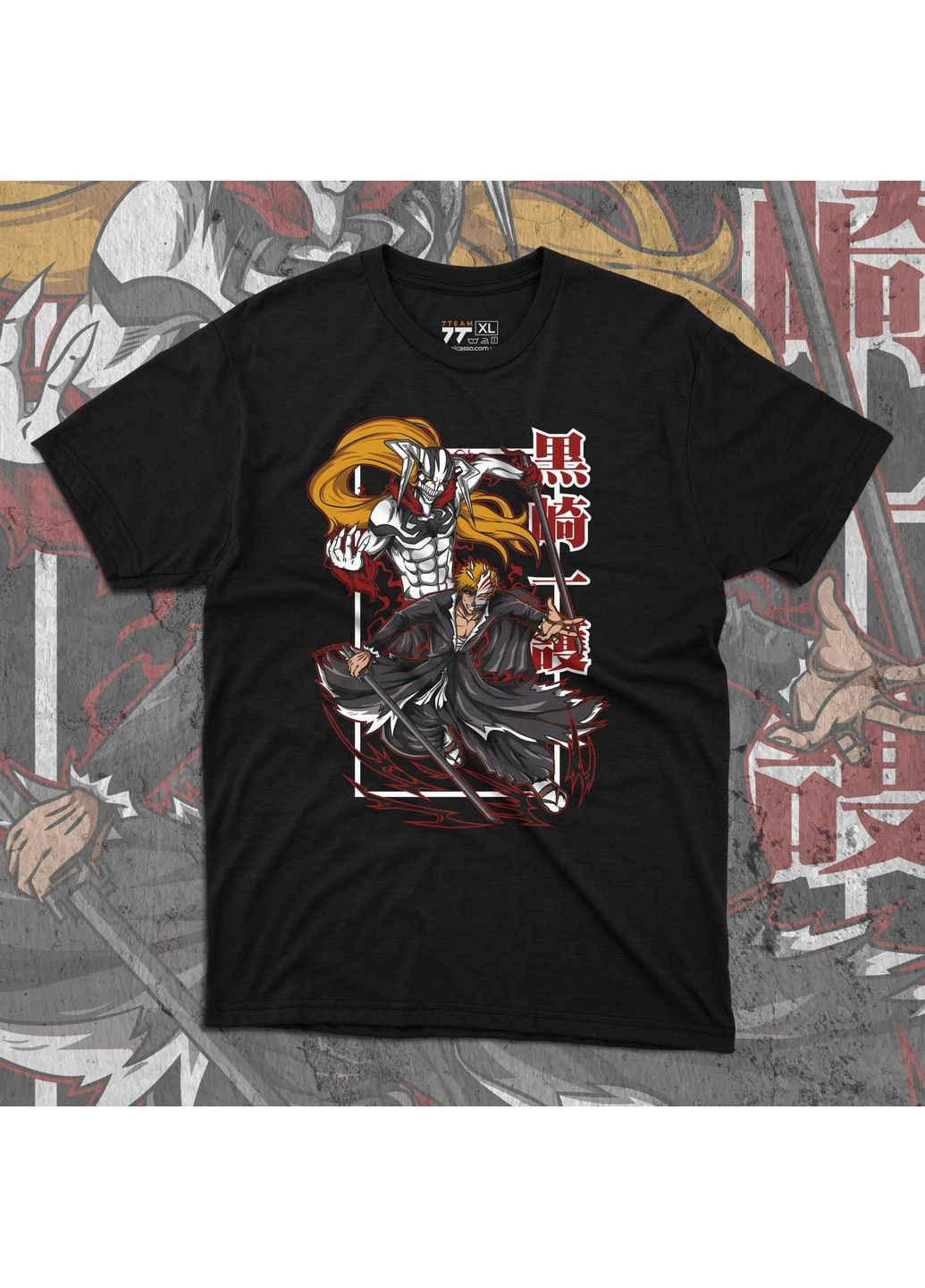 Чорна футболка з принтом бліч - ічіго куросакі 9 No Brand