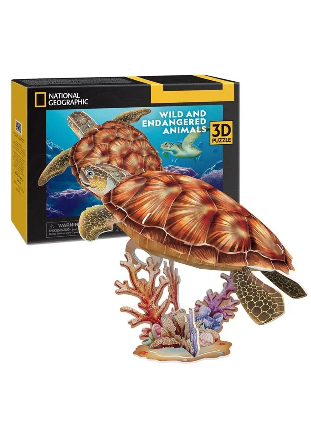 Тривимірна головоломка-конструктор Зникаючі тварини Морська черепаха CubicFun (302671060)