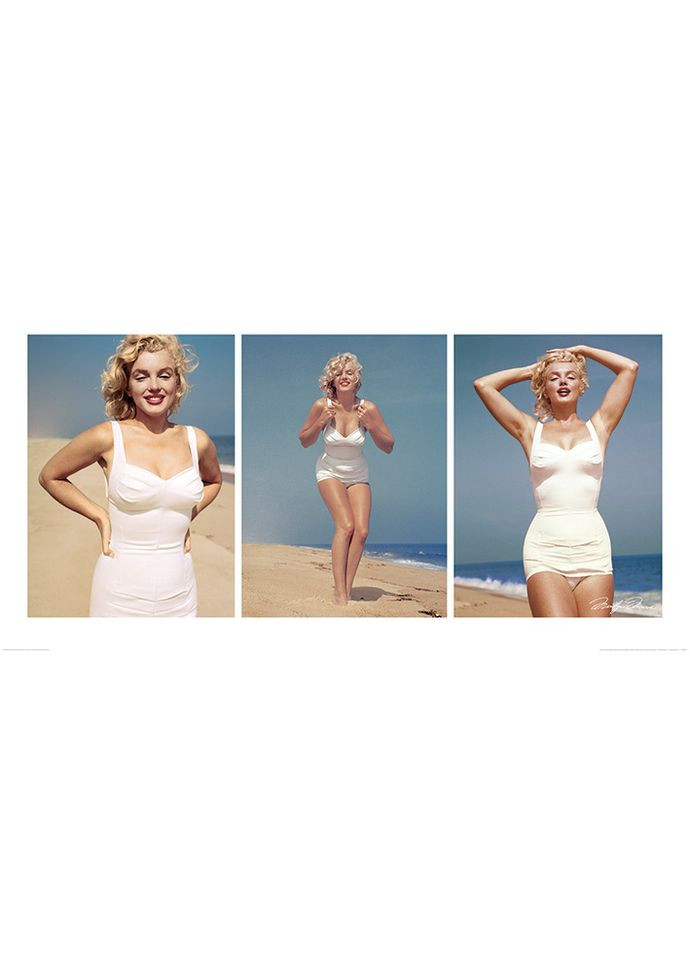Постер плакат (фото друк) "Мерілін Монро (Пляжний Триптих)" (pat-103272) Pyramid International (334325425)