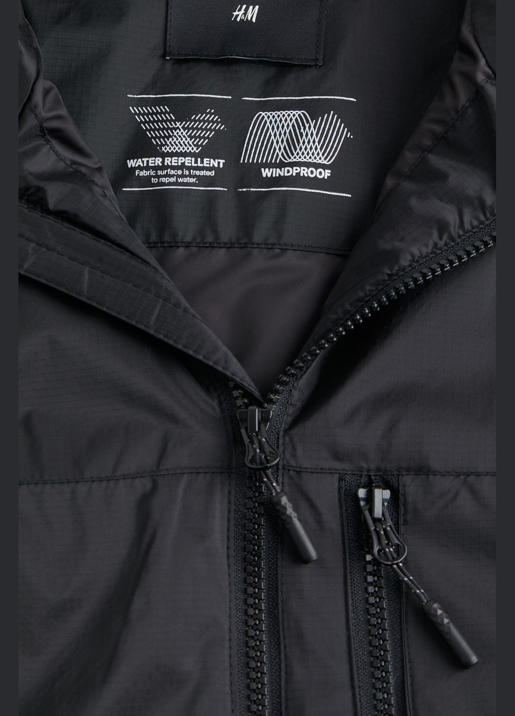 Черная демисезонная демисезонная мужская куртка без капюшона черная 1043408001 H&M
