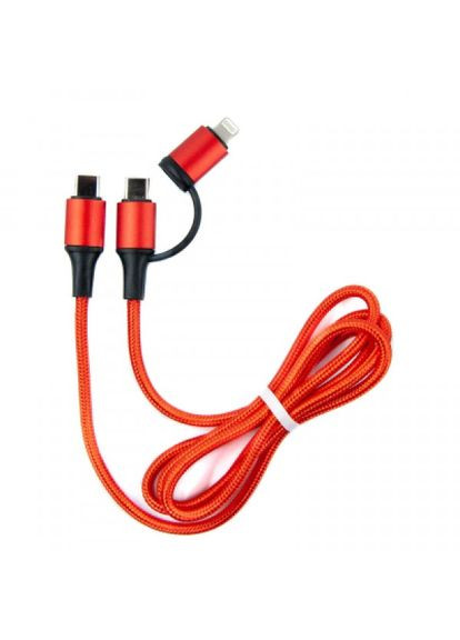 Дата кабель USBC to USB-C/Lightning 1.0m red (NTK-TC-TCL-RED) DENGOS usb-c to usb-c/lightning 1.0m red (268145948)