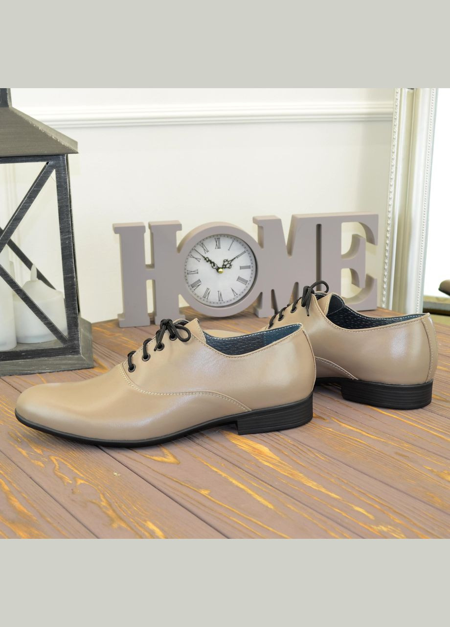 Туфлі чоловічі шкіряні на шнурівці. Колір візон. 43 розмір Vasha para (303931711)