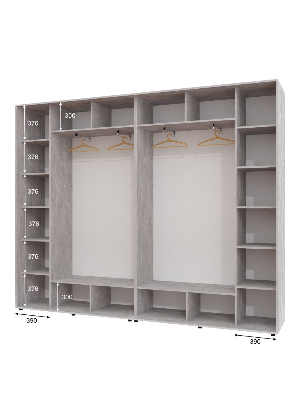 Шафа-купе чотиридверна 300*45*230 Індастріал 2 Дзеркала з піскострумним малюнком/2 Дзеркала Алекса (360442037)