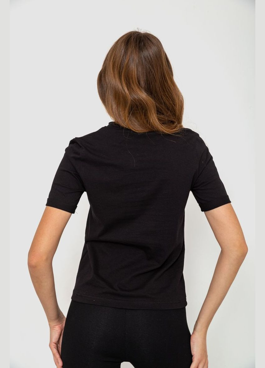 Чорна демісезон жіноча футболка з принтом, колір білий, Ager