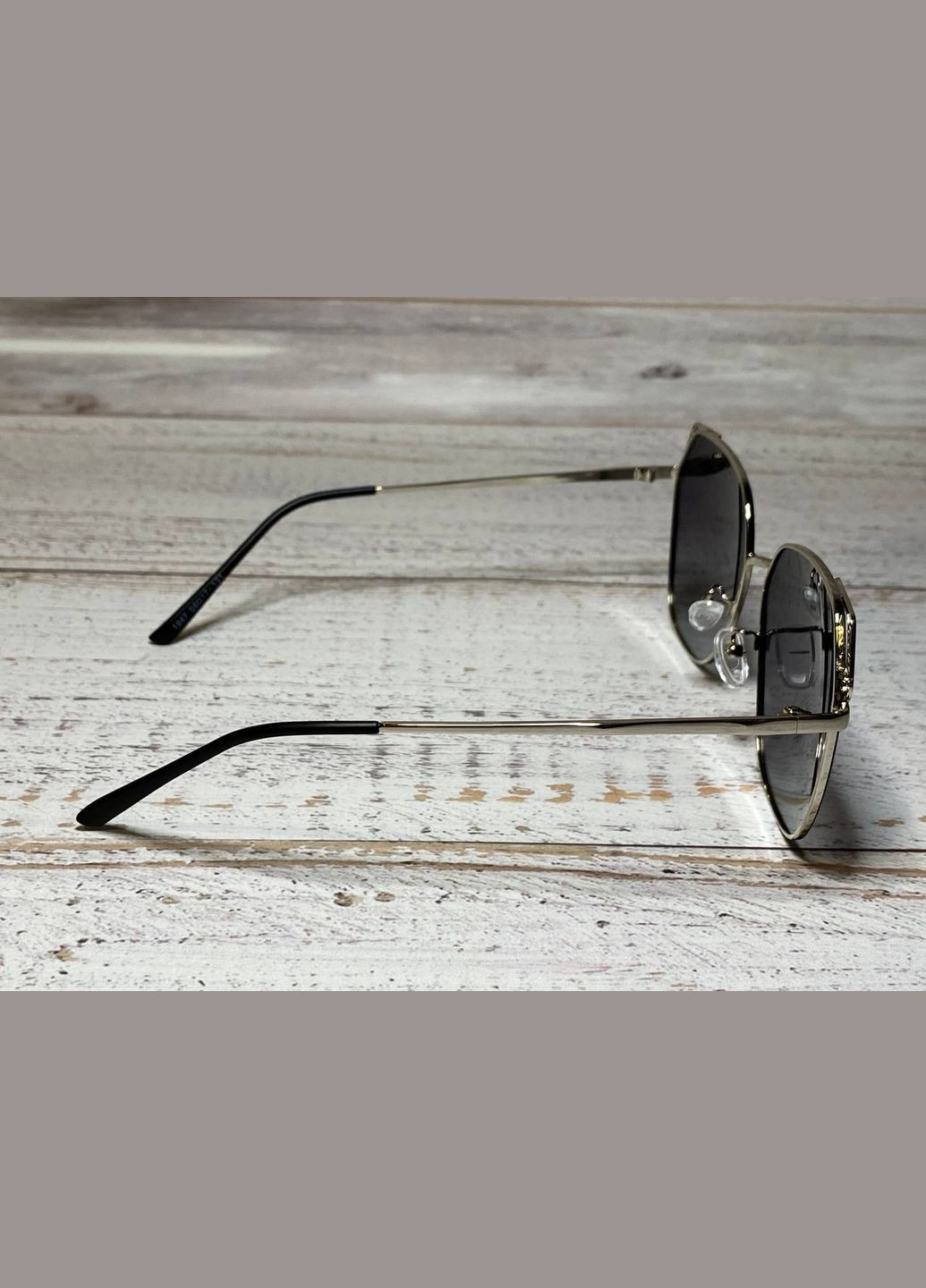 Очки женские солнцезащитные капельки темносерый градиент с декором LIGHT (315889467)