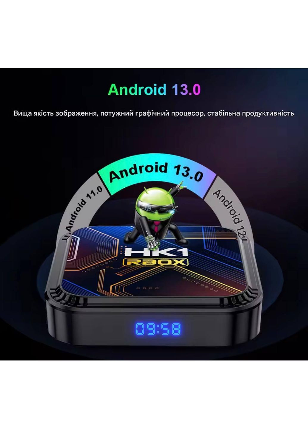 Смарт ТВ приставка HK1 RBOX K8S 4+64 Гб Android 13 TV Box RK3528 RGB подсветка - Настроена China (364203455)