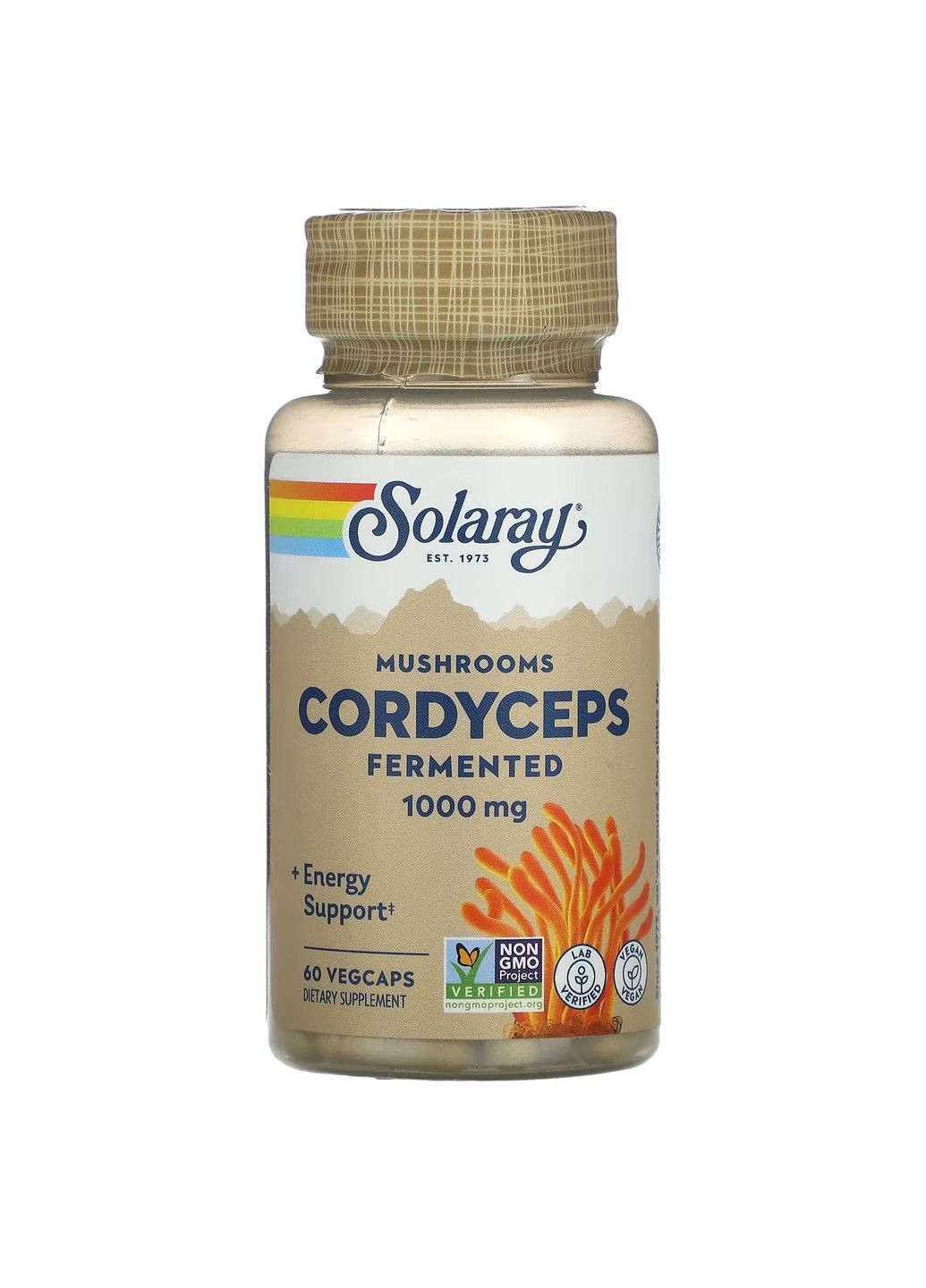 Ферментированный Гриб Кордицепс Fermented Cordyceps 500мг – 60 вег.капсул Solaray (292144441)
