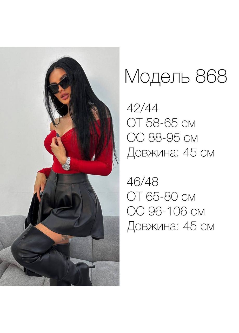 Женские шорты из эко-кожи цвет черный р.42/44 452537 New Trend (285711632)
