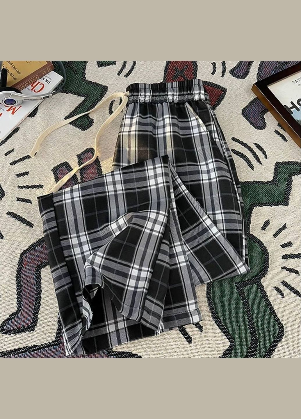 Брюки в клетку тонкие унисекс подходят подросткам Nositi (308202152)