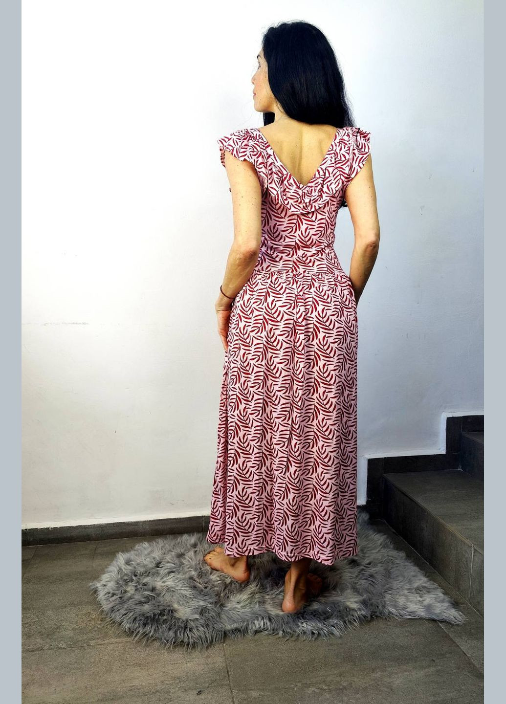 Комбінована повсякденний літня жіноча сукня віскозна турецької фірми SGI з квітковим принтом