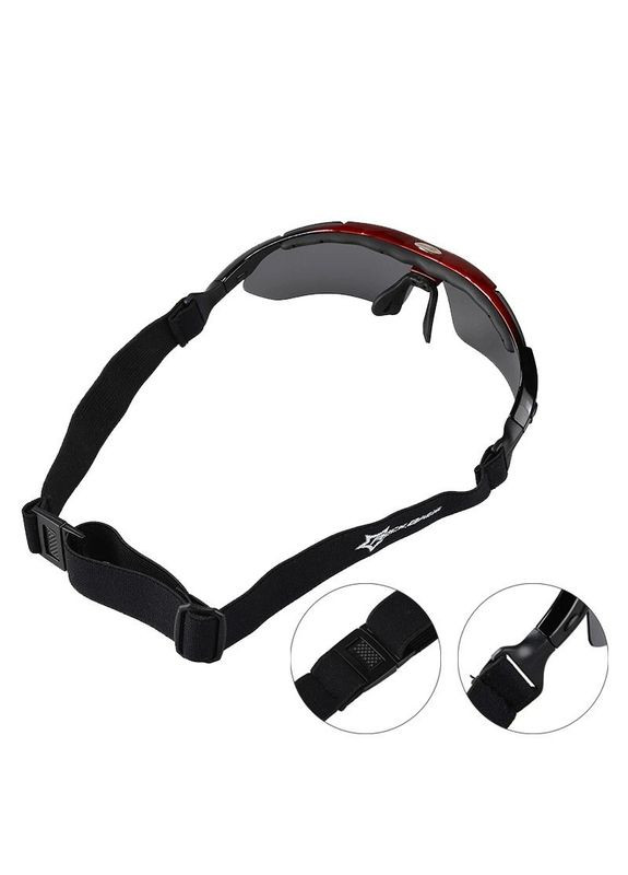 Очки спортивные Polarized UV400 5 линз велосипедные Черно-красные (ZC050412) Rockbros (333707672)
