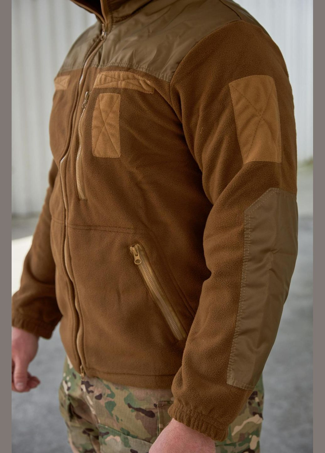 Тактическая флисовая кофта койот с липучками UA (303126422)