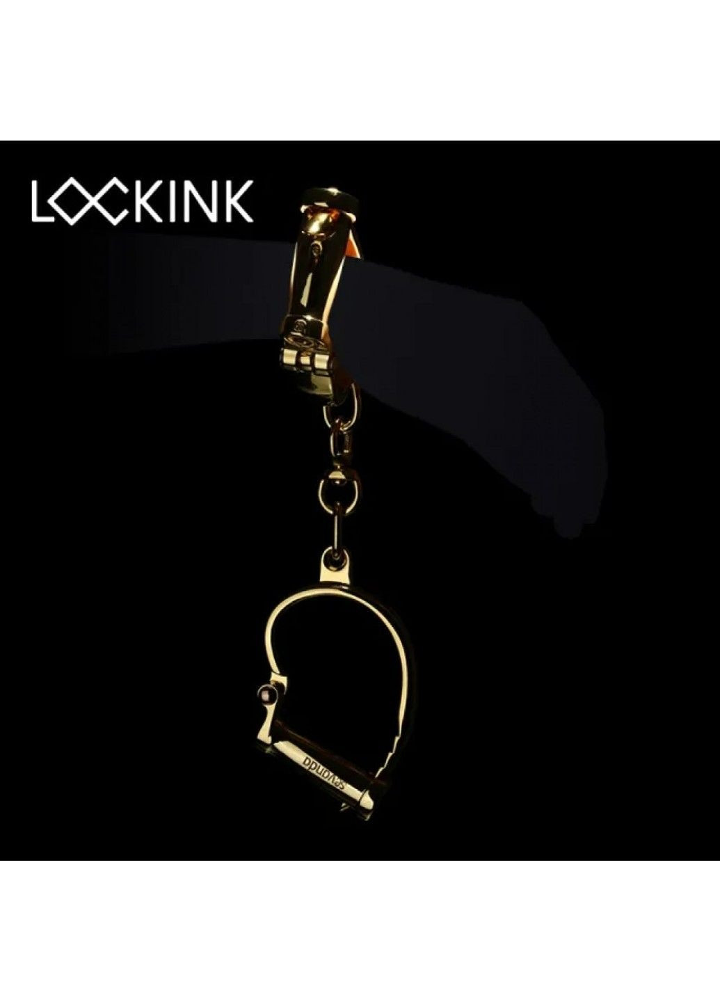Наручники с короткой цепочкой, металлические, золотые Lockink (289783631)