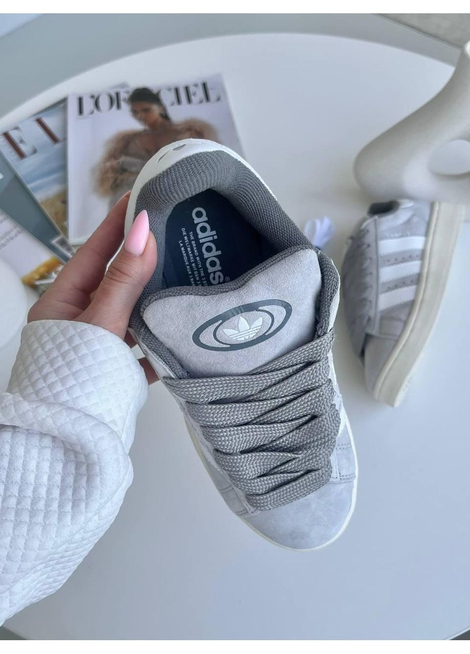КРОСІВКИ ЖІНОЧІ ADIDAS CAMPUS 00S LIGHT GREY WHITE АДІДАС КАМПУС No Brand сірі демісезони (367175014)
