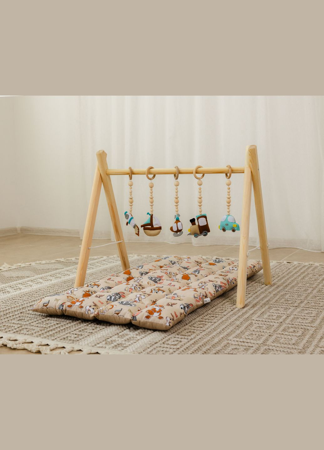 Мобіль дитячий підлоговий BabyGym XRMASTER Веселі мандри з матрациком Funny rabbits No Brand (347584730)