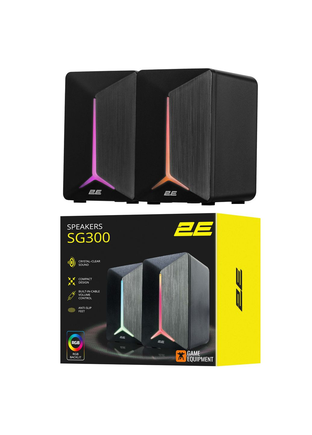 Акустическая система SG300, 2.0, 3.5мм, RGB, черный 2E Gaming (364275125)