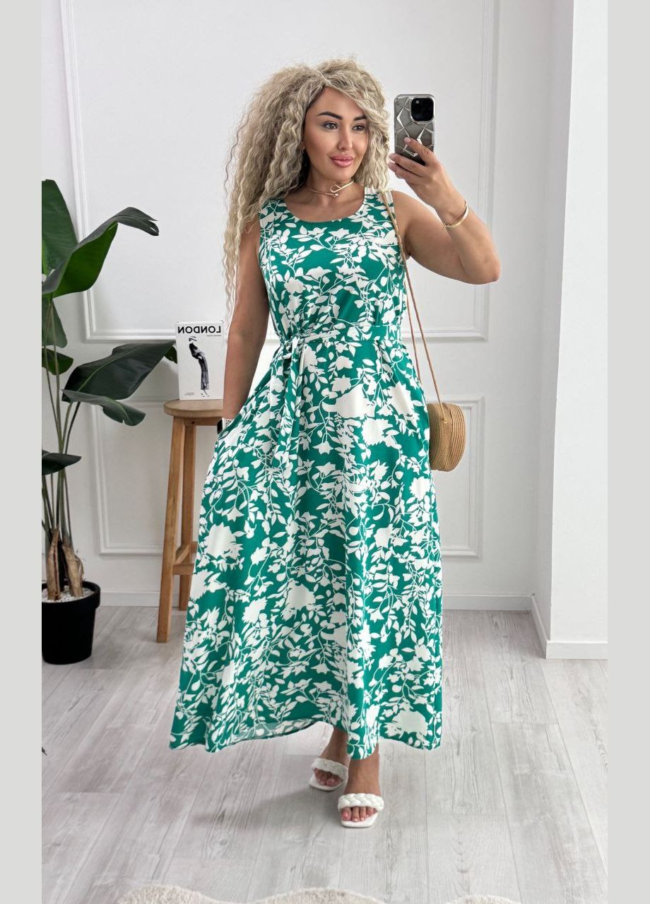 Зелена повсякденний, кежуал жіноча сукня Style Point з абстрактним візерунком