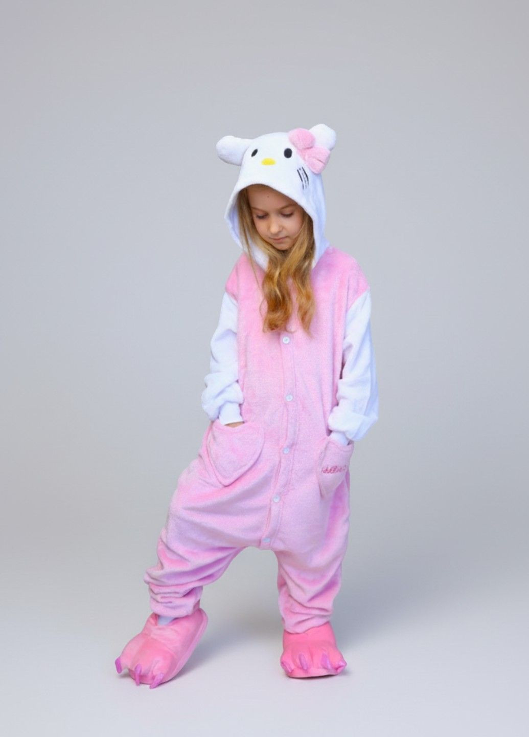 Кигуруми пижама Хеллоу Китти детская розовая плюшевая Lalapka (367837466)