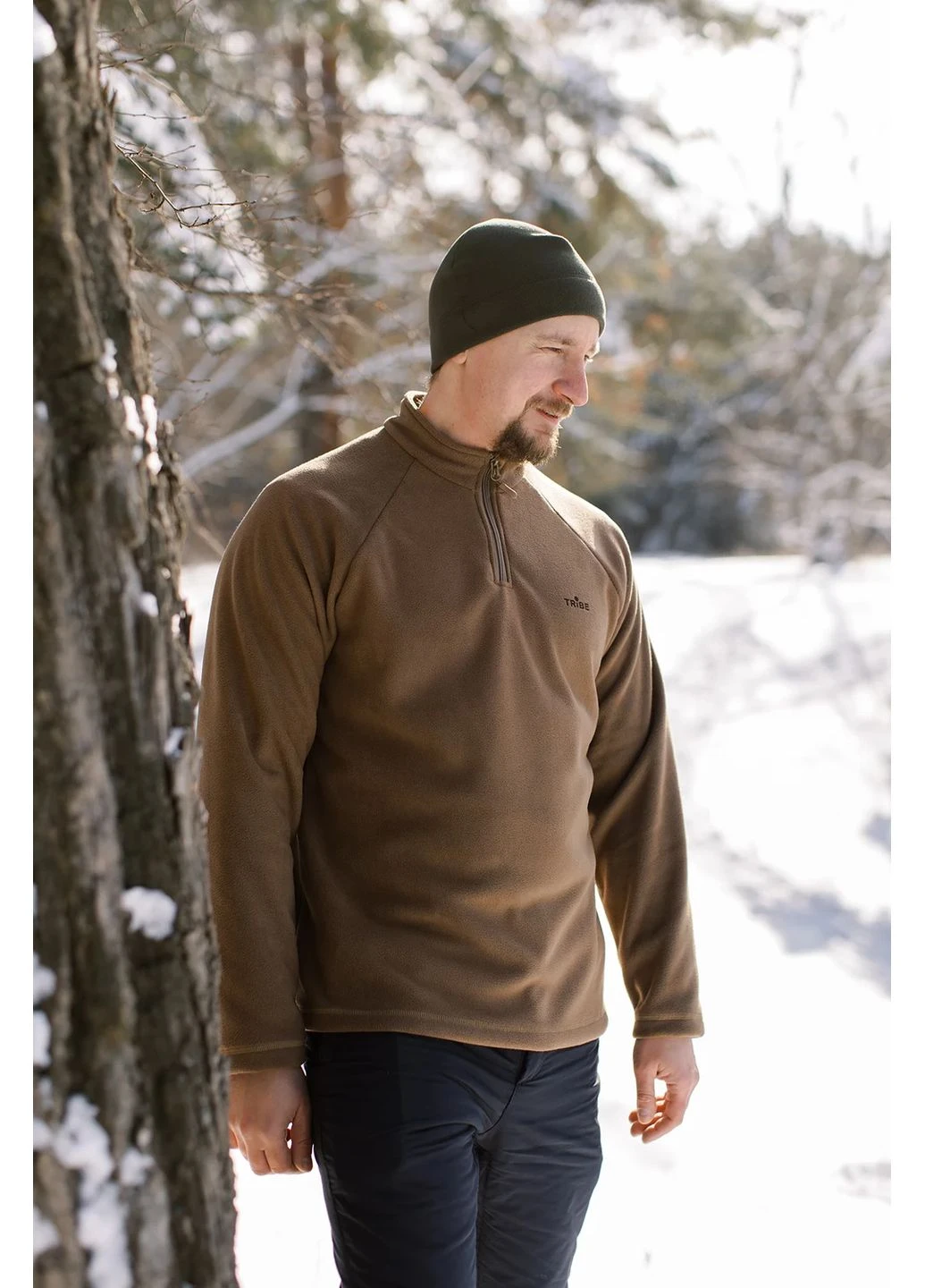 Кофта мужская флисовая Half Zip T-KJ-0012 песочный флис No Brand (401270157)