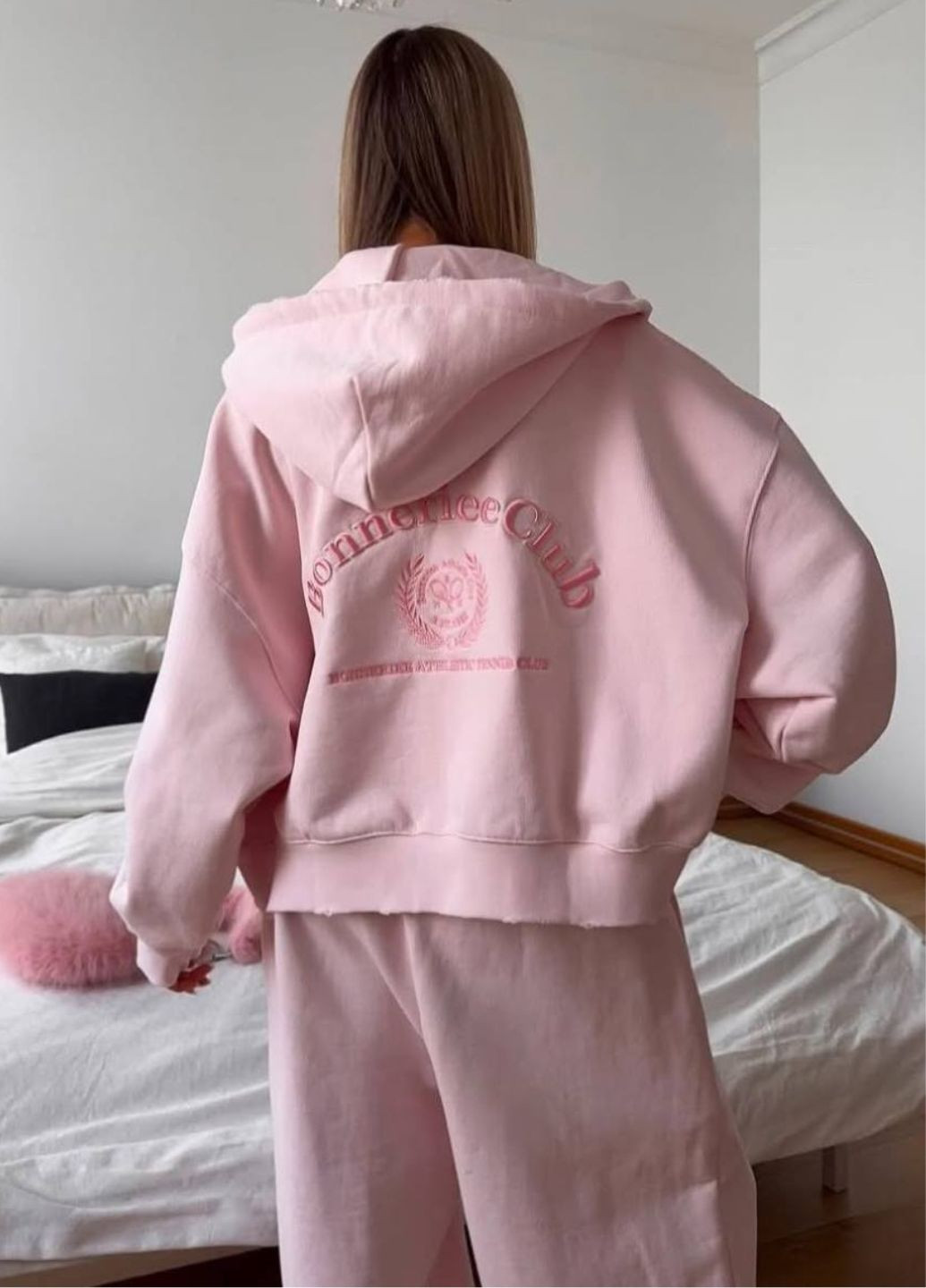 Базовий повсякденний демісезонний костюм двійка: Вкорочений худі на блискавці + штани Tik-Tak (362539715)