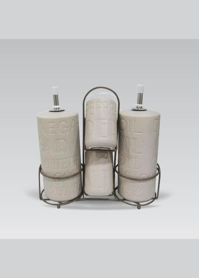 Набір для спецій на підставці кераміка Stone 5 предметів (MR-20028-04S) Maestro (334004597)