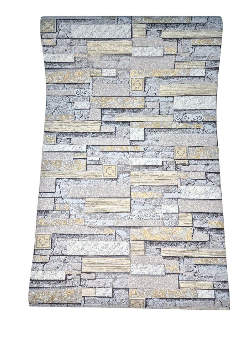 Шпалери вінілові 10.05 × 0.53 м Слов’янські шпалери 9408-03, сірі для коридору, вітальні, кухні, спальні Слов'янські шпалери (340275456)