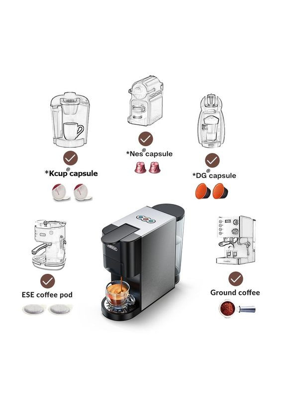 Капсульна кавоварка 5 в 1 H3A в металічному корпусі HiBREW (343036988)