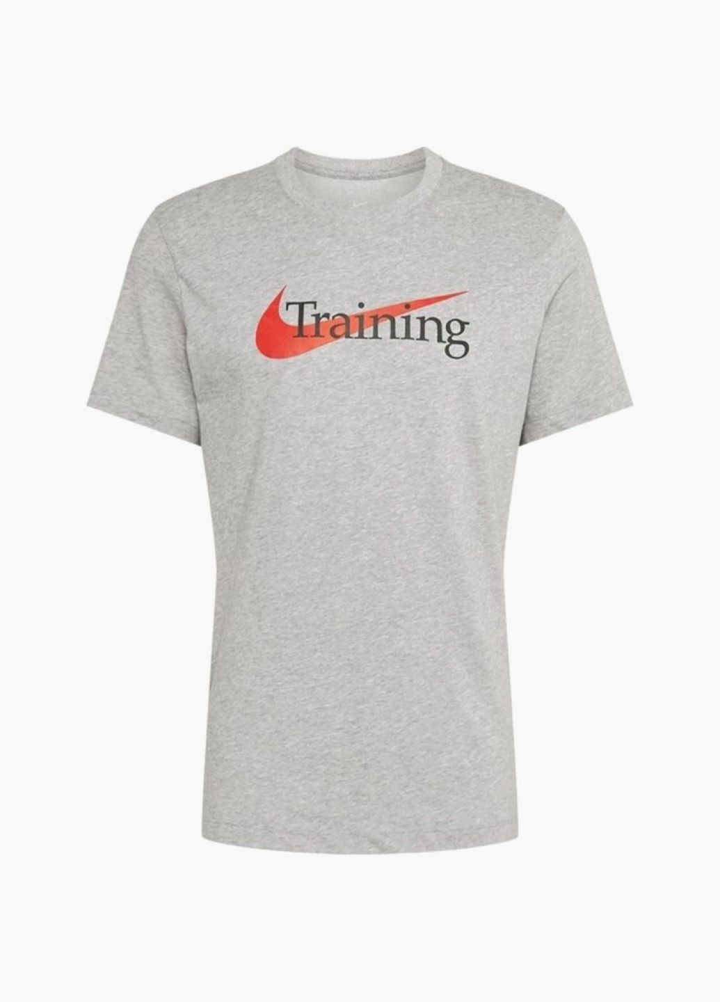 Сіра футболка чоловіча dfc tee sw training grey cz7989-063 Nike