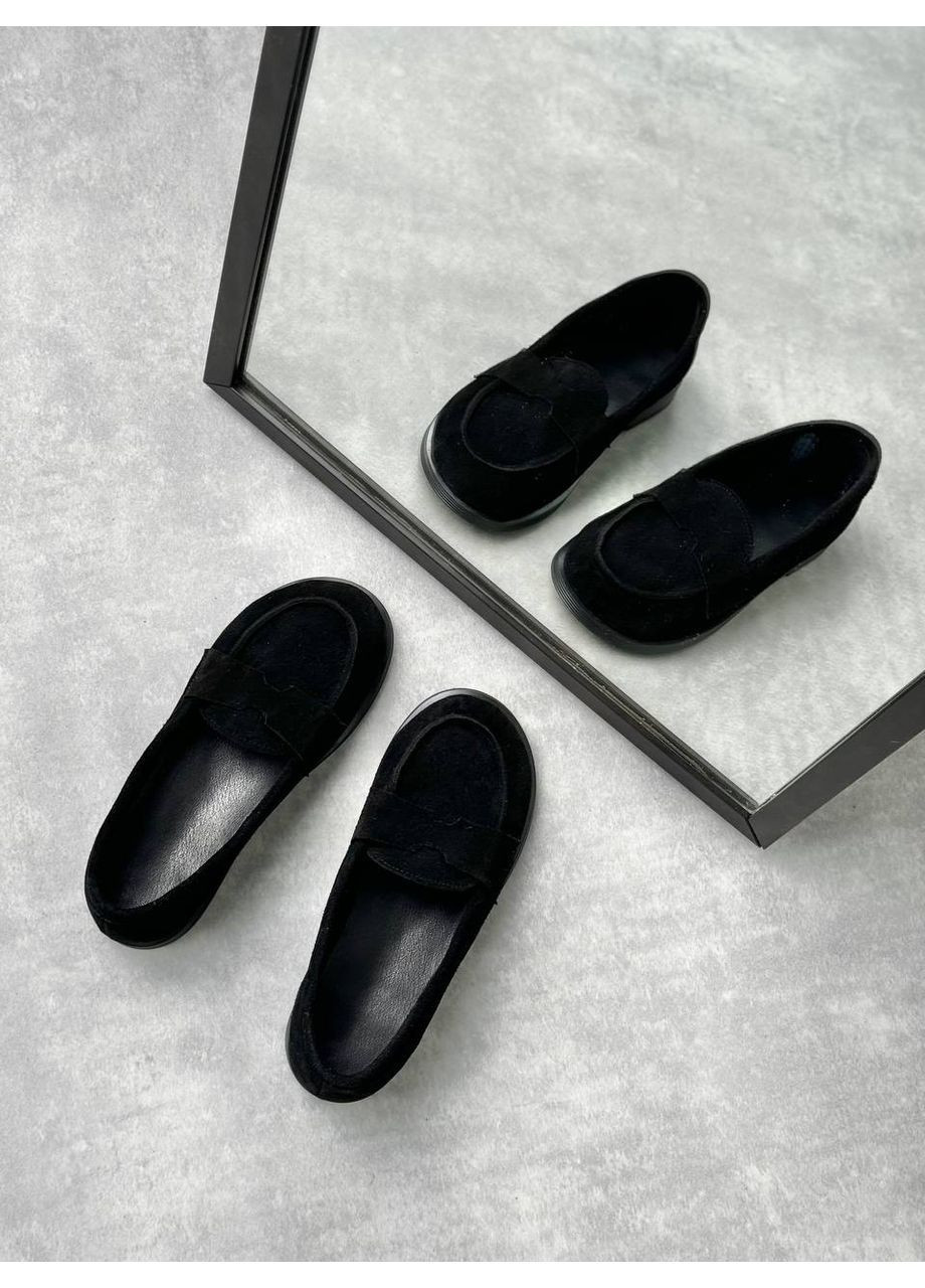 Черные замшевые лоферы Helen