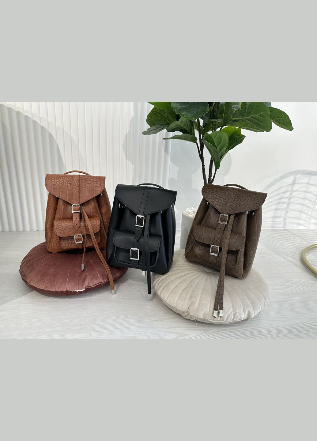 Женский кожаный рюкзак М Коньяк Крокодил Под Заказ Dekey (351898968)