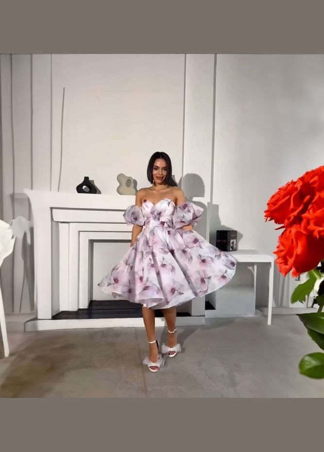 Комбінована коктейльна плаття Lolita з квітковим принтом